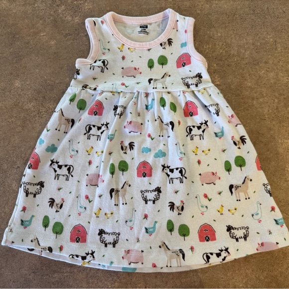 Hudson Baby- Adorable Infant Farm Dress with match Pink Cardigan, Size 6-9M NWOT - Picture 3 of 6